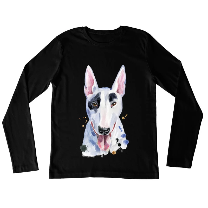 Portrait artistique de bouledogue Femme Manches Longues T-Shirt
