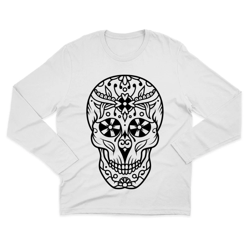 Crâne décoratif ornemental Homme Manches Longues T-Shirt