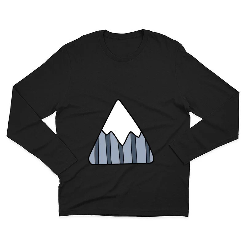 Montagne stylisée avec neige Homme Manches Longues T-Shirt