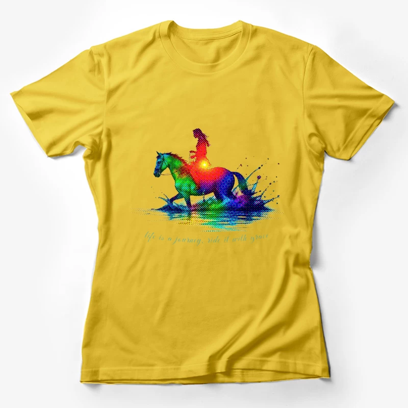 Colorful Journey of Riding with Grace Female T-Shirt