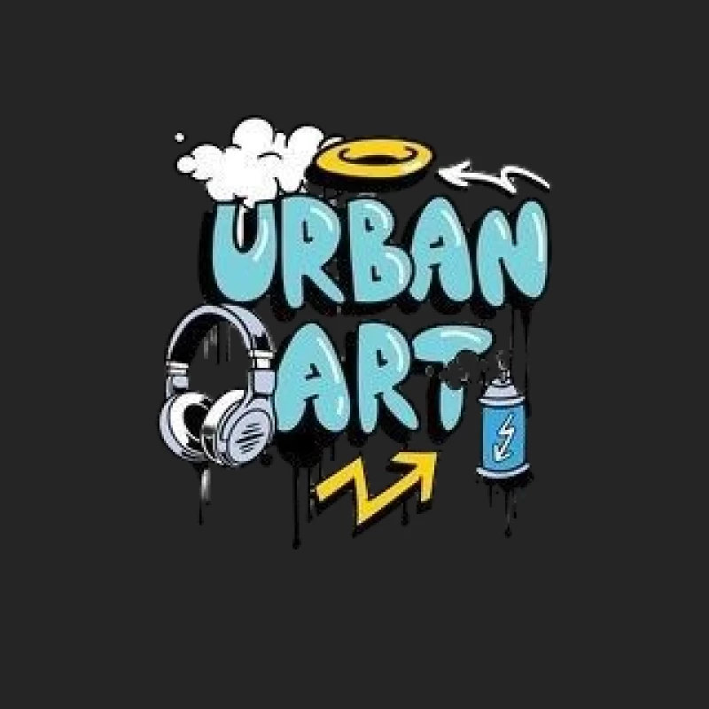 Urban Art Graffiti mit Kopfhörern und Spraydose Herren Pullover Sweatshirt