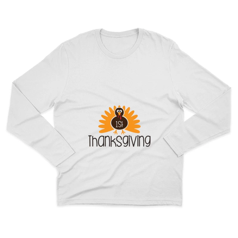 Premier Thanksgiving avec dinde Homme Manches Longues T-Shirt