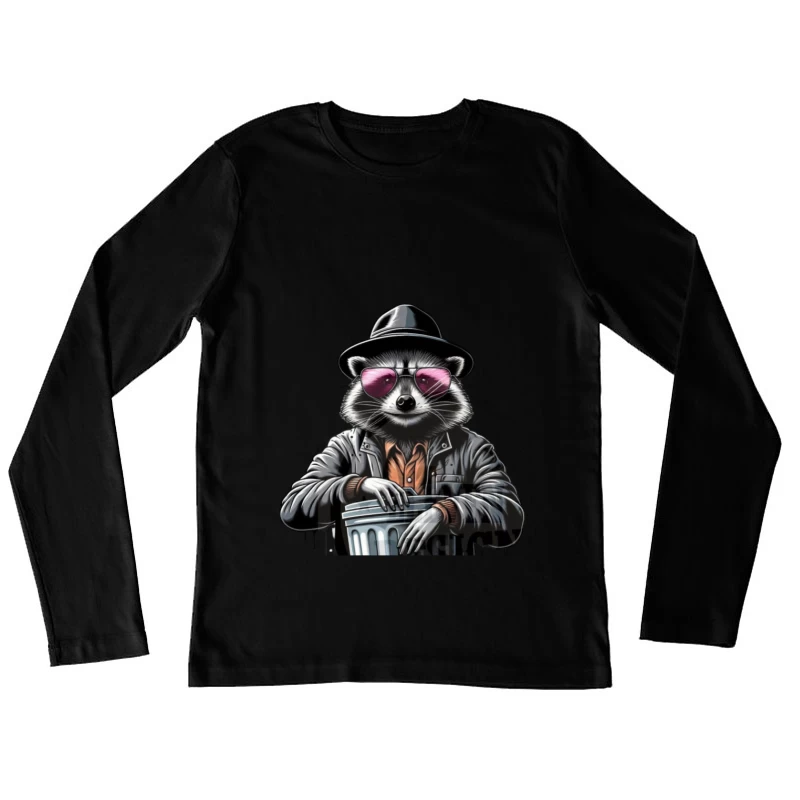 Raton laveur stylé avec lunettes de soleil Femme Manches Longues T-Shirt
