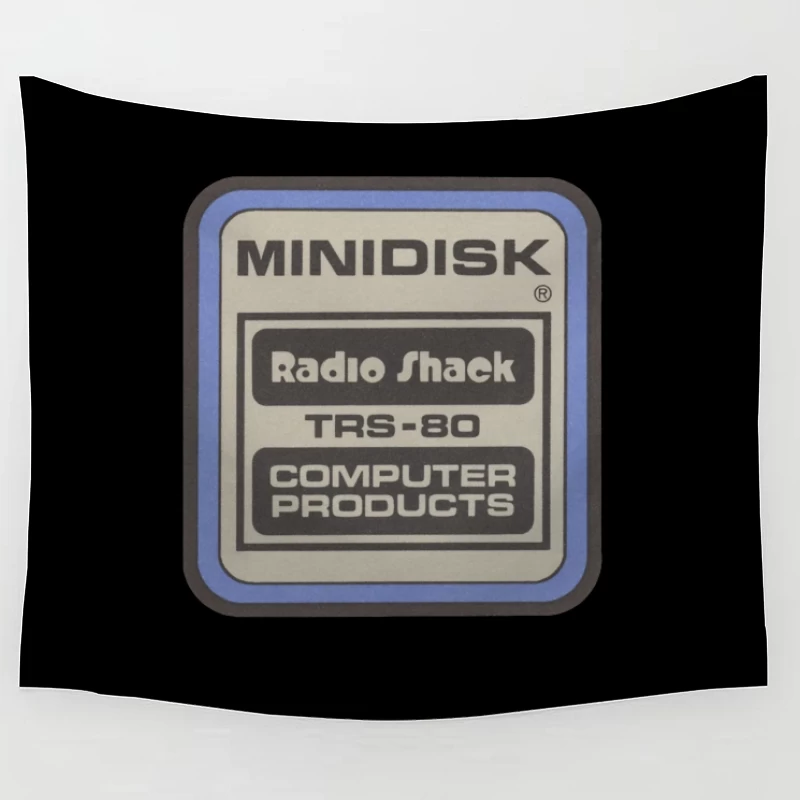 Vintage Radio Shack TRS-80 Minidisk Computer Products Label Tapestry