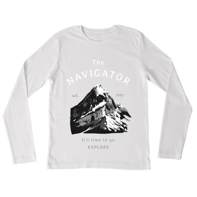 Der Navigator: Erkunde die Berge Damen Langarm T-Shirt