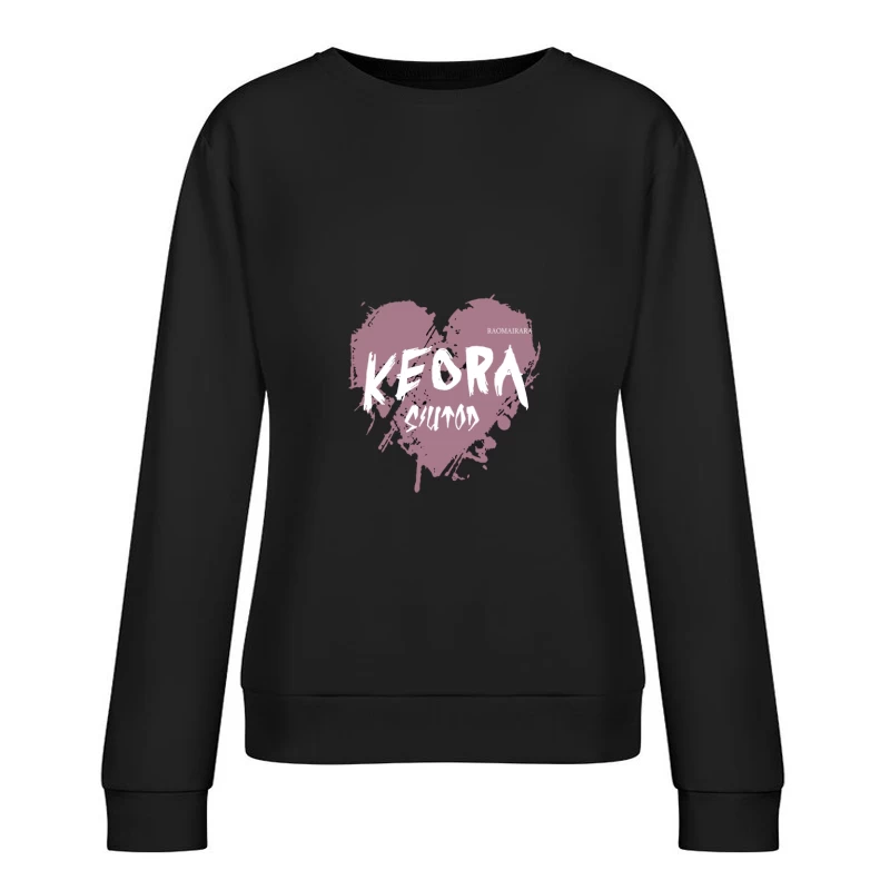 Pinselherz-Design mit Name Damen Pullover Sweatshirt