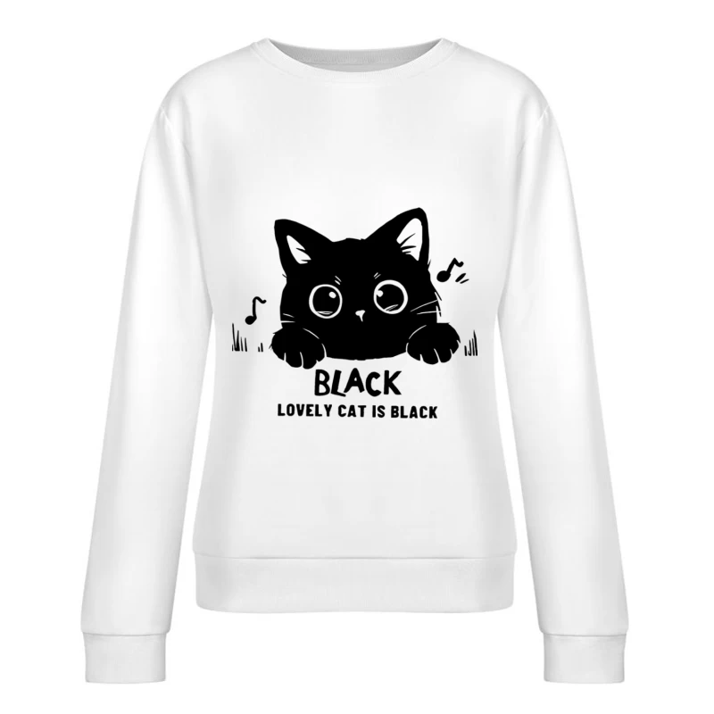 Niedliches schwarzes Kätzchen Damen Pullover Sweatshirt