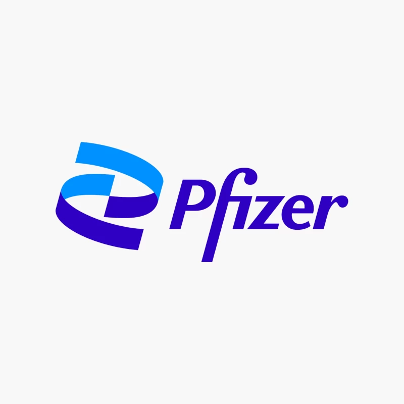 Pfizer Pharmaceutical Company Logo in Blue and Purple Cotton Tote Bag