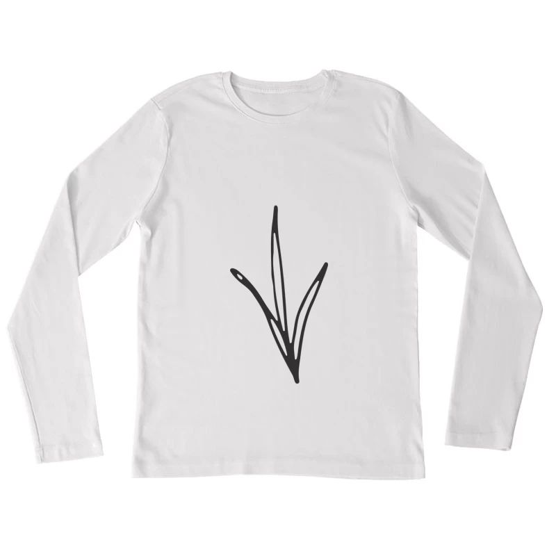 Illustration de Feuille Minimaliste Femme Manches Longues T-Shirt
