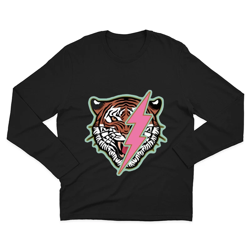 Tiger mit Blitzdesign Herren Langarm T-Shirt