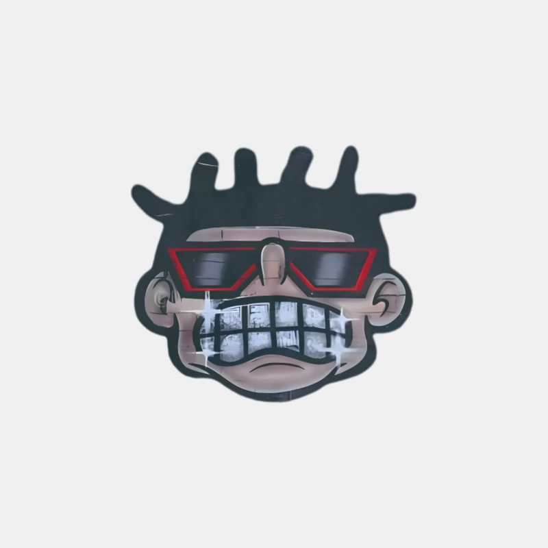 Visage de dessin animé stylisé avec lunettes de soleil Homme Débardeur