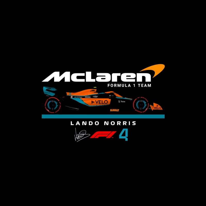 McLaren Formula 1 Racing Car #4 with Gulf-Inspired Livery Tapestry