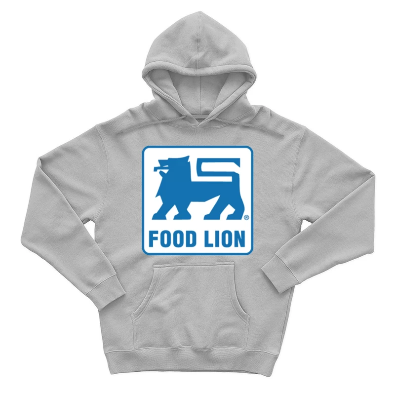 Food Lion Supermarket Chain Blue Logo with Lion Symbol Male Pullover Hoodie