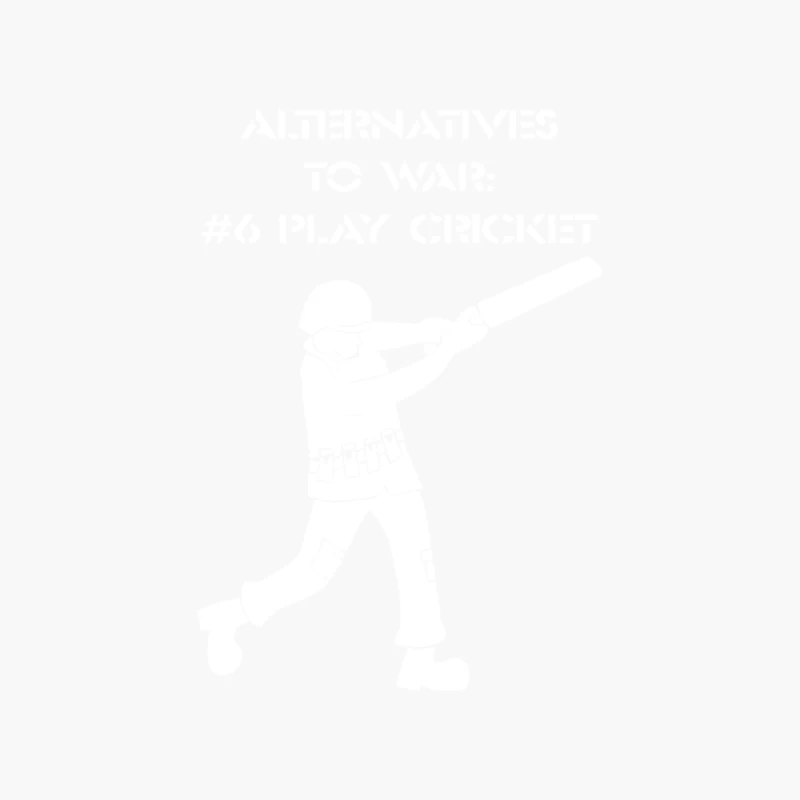 Alternatives To War Play Cricket Batting Anti-War Stencil Tour Cotton Tote Bag