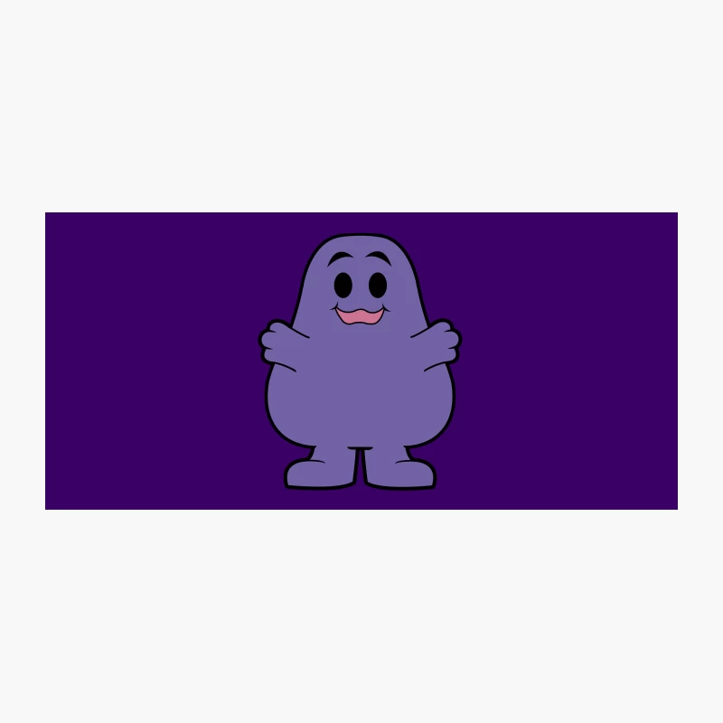 Cute Purple Smiling Cartoon Mascot Character Coffee Mug