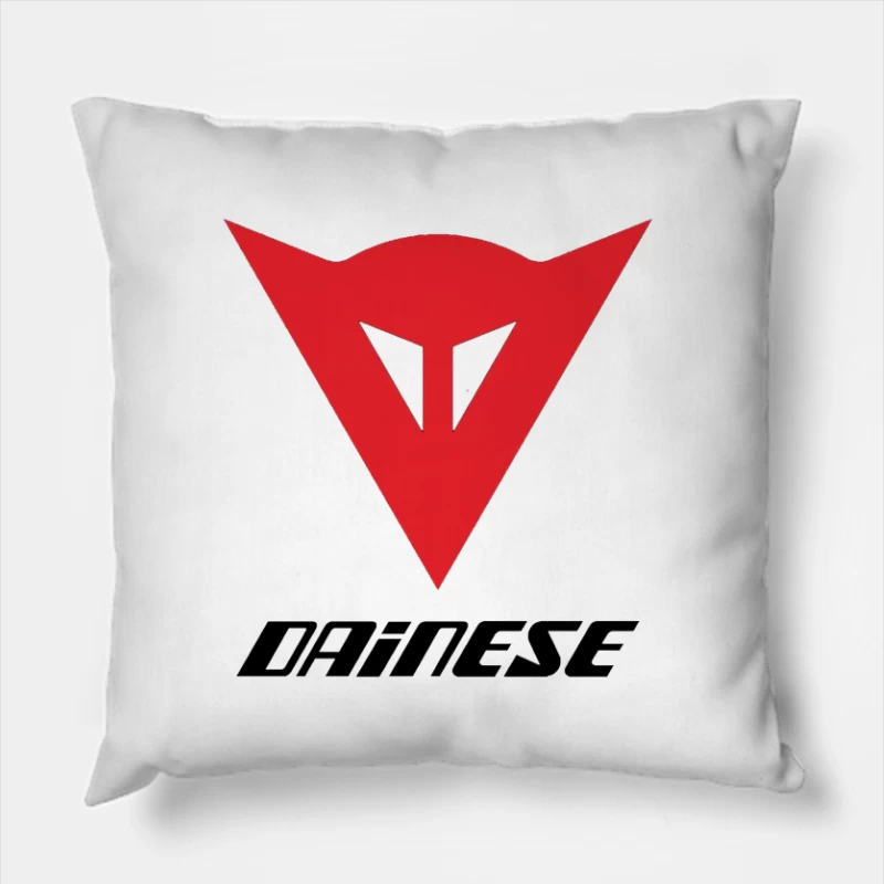 Dainese Motorcycle Gear Brand Logo in Red Throw Pillow