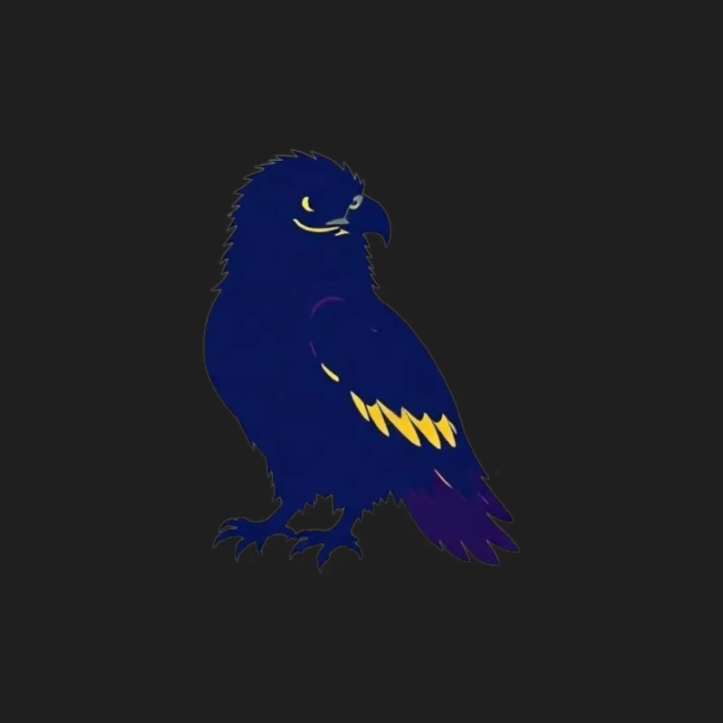 Stylized Navy Blue Raven Mascot Illustration Male Tank Top