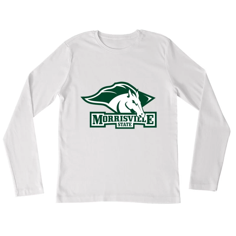 Morrisville State College Athletics Logo with White Horse Mascot Female Long Sleeve T-Shirt