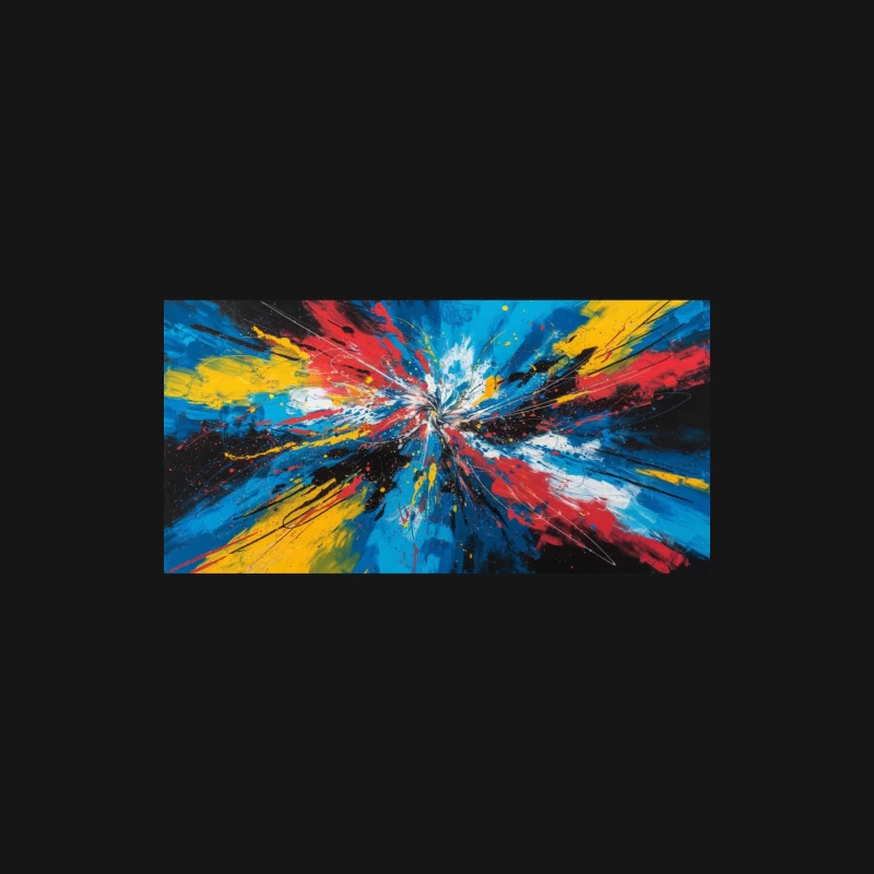 Vibrant Abstract Explosion: A Dynamic Modern Acrylic Painting Male Long Sleeve T-Shirt