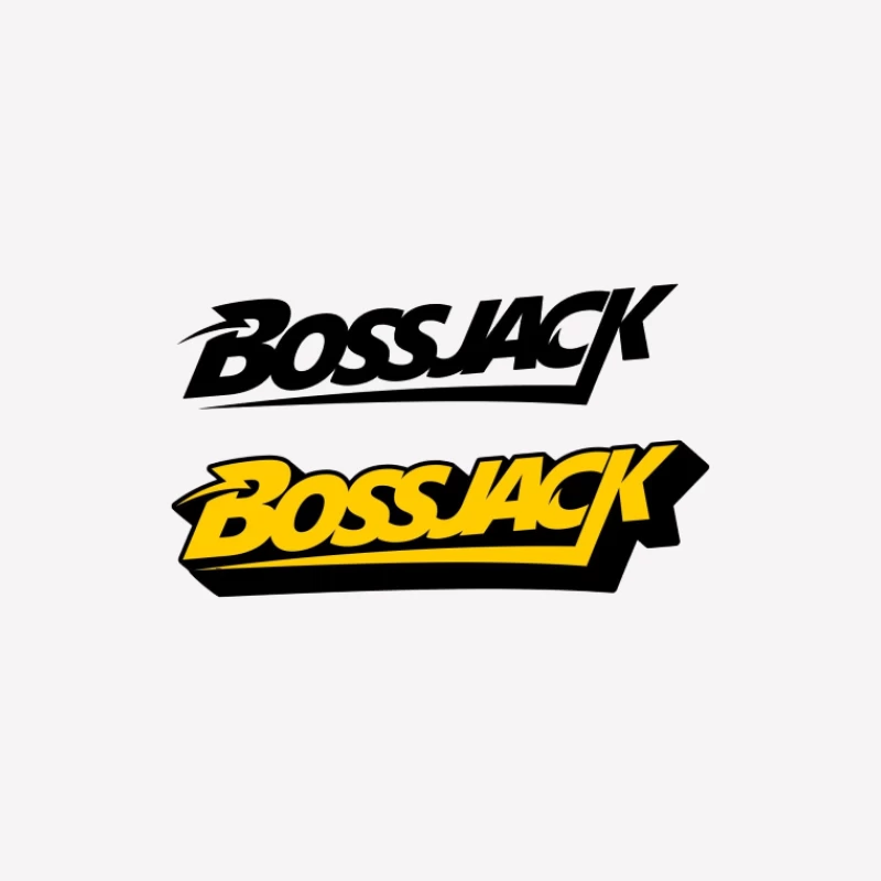 Bossjack-Logo in Gelb und Schwarz Herren T-Shirt