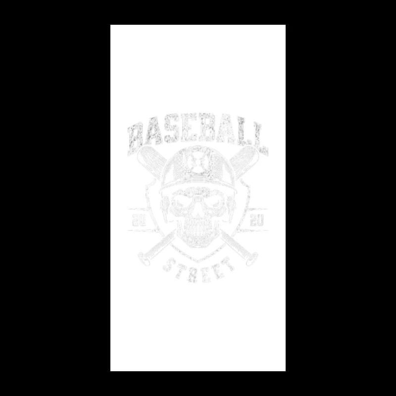 Vintage Baseball Skull with Crossed Bats Monochrome Logo iPhone Case