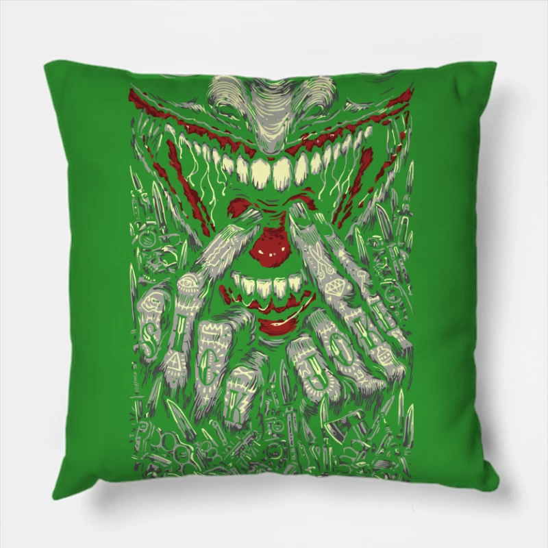 Awesome joker tooth Throw Pillow