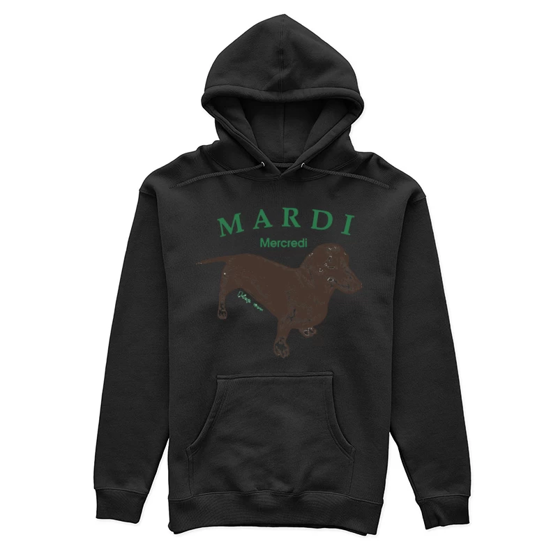 Dackel-Design mit französischen Wochentagen Damen Pullover Hoodie