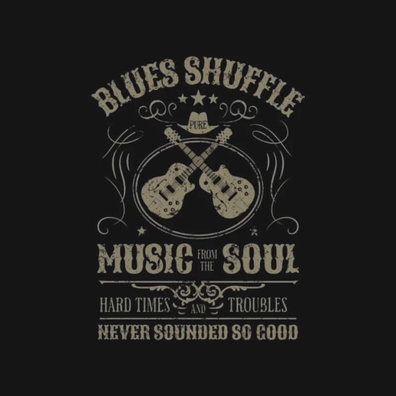 Blues Shuffle Musikdesign Herren Langarm T-Shirt