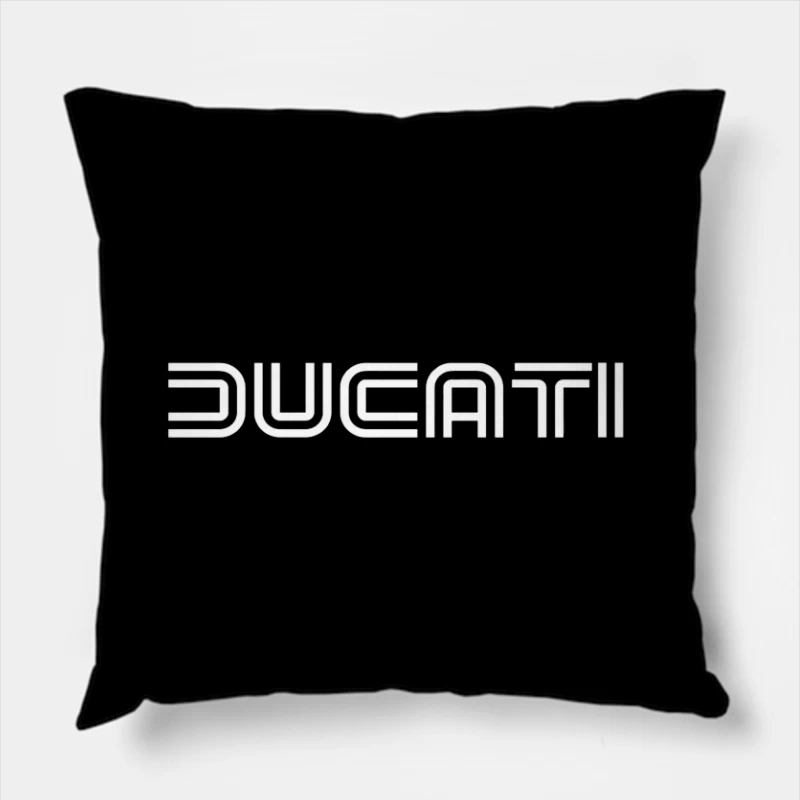 Minimalist Ducati Logo Design in White Throw Pillow