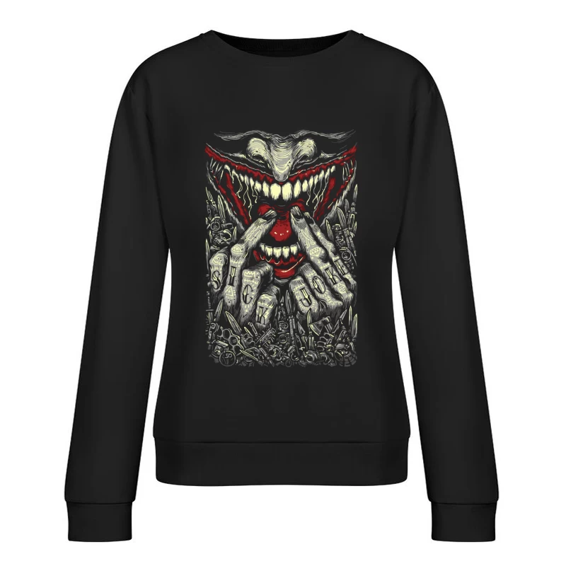 Awesome joker tooth Female Pullover Sweatshirt