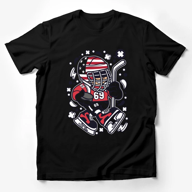 Joueur de hockey américain stylisé Homme T-Shirt