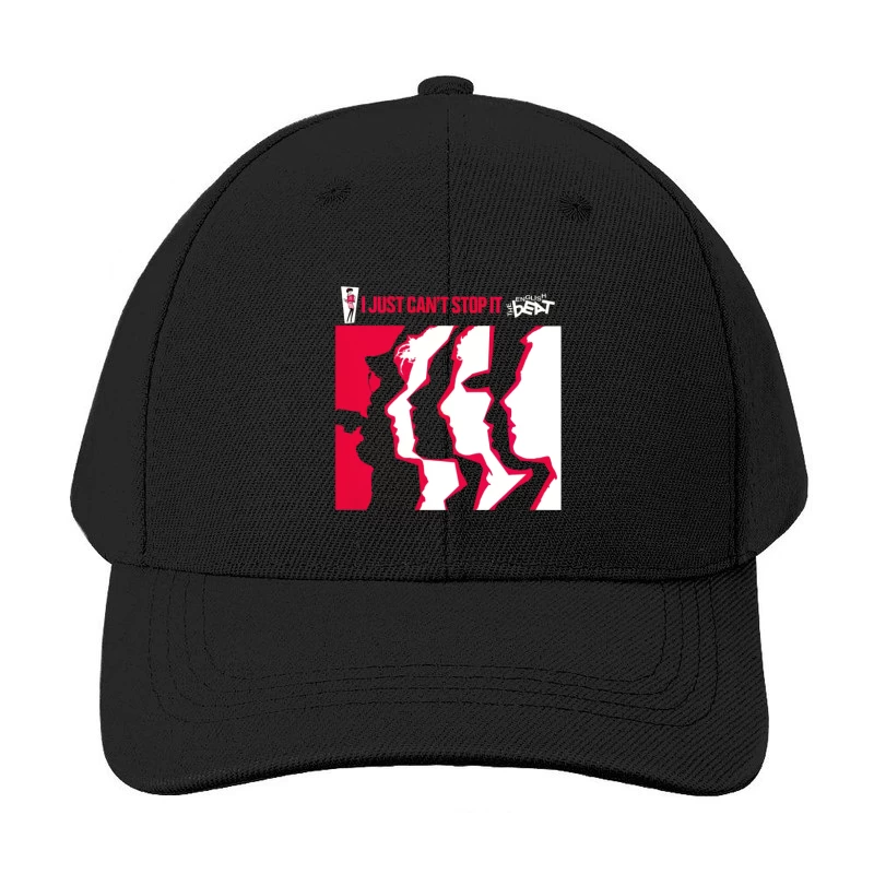 "I Just Can't Stop It" Abstract Red and White Album Cover Baseball Cap