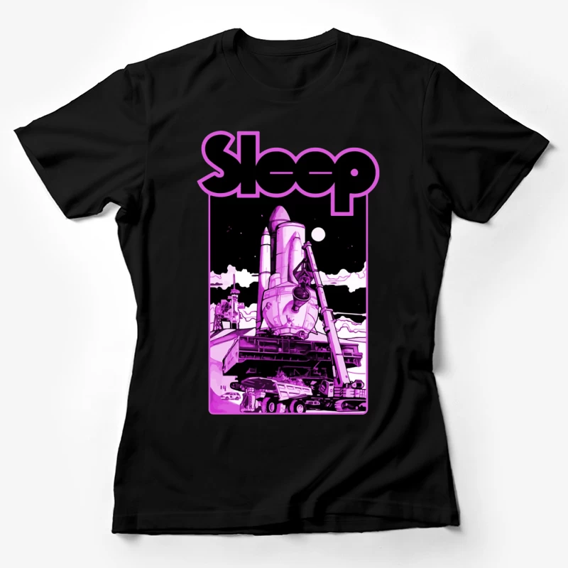 Sleep Band's Purple Rocket Industrial Space Art Female T-Shirt