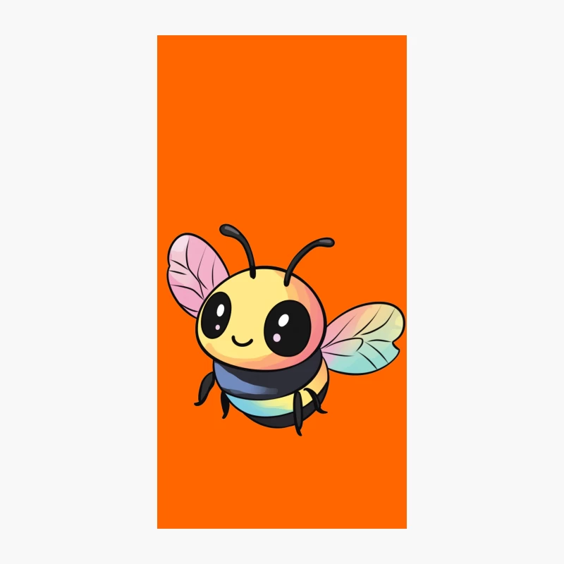 Adorable Cartoon Bee with Rainbow Wings iPhone Case