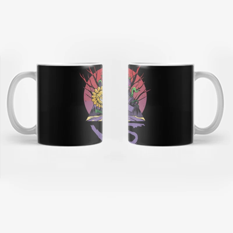 Monsters vs. Plants: A Whimsical Battle Coffee Mug