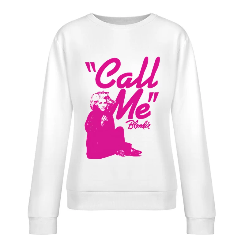 Vintage Pink "Call Me" Blondie Single Poster Female Pullover Sweatshirt