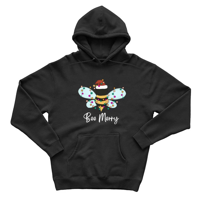 Fröhliche Biene mit Weihnachtslichtern Herren Pullover Hoodie