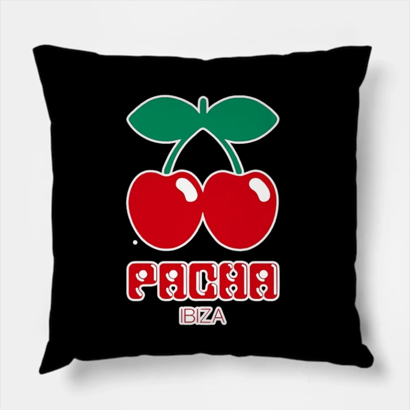 Pacha Ibiza Nightclub's Iconic Cherry Logo Throw Pillow