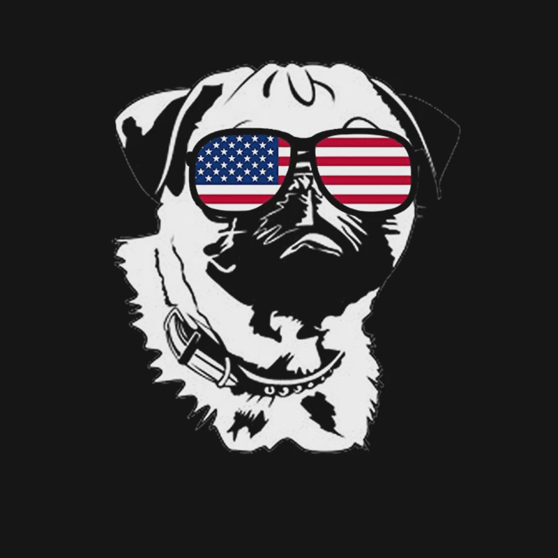 Chien avec lunettes drapeau américain Femme T-Shirt