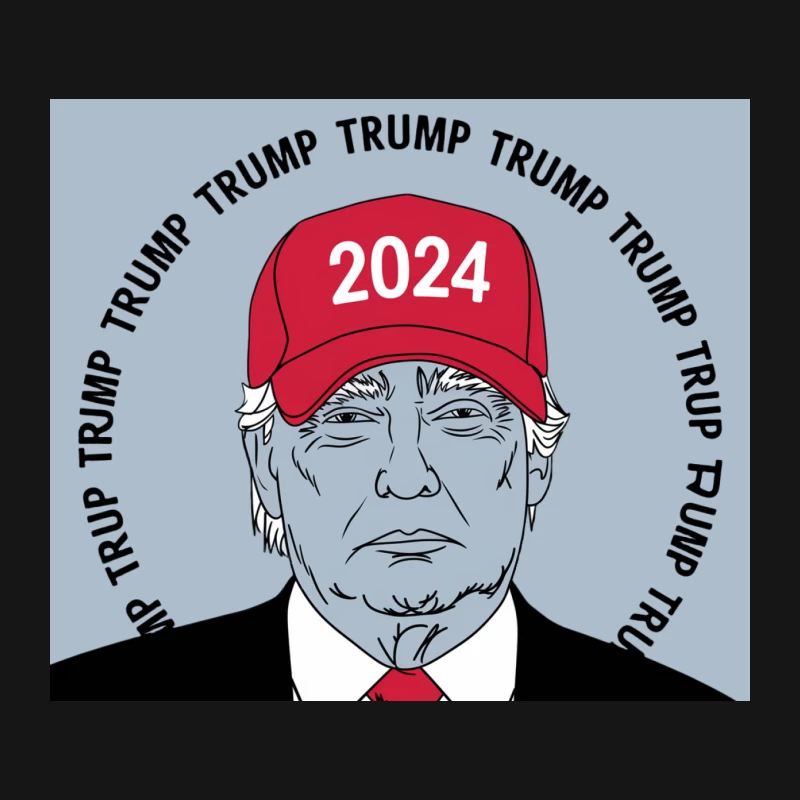 Political Campaign Art With 2024 Red Cap Illustration Mouse Pad