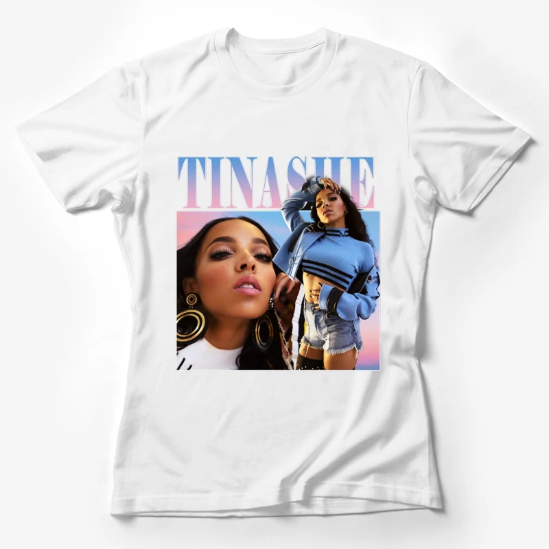 Stylish R&B Album Cover Featuring Modern Fashion and Glamour Portrait Female T-Shirt