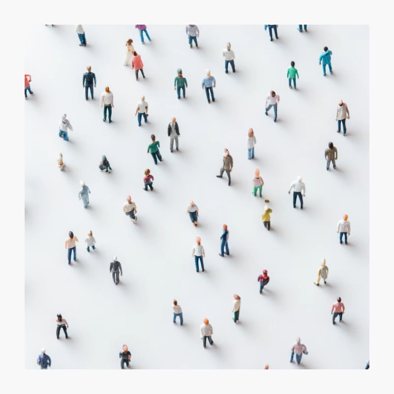 Diverse Miniature Crowd: Social Distancing Concept Pin