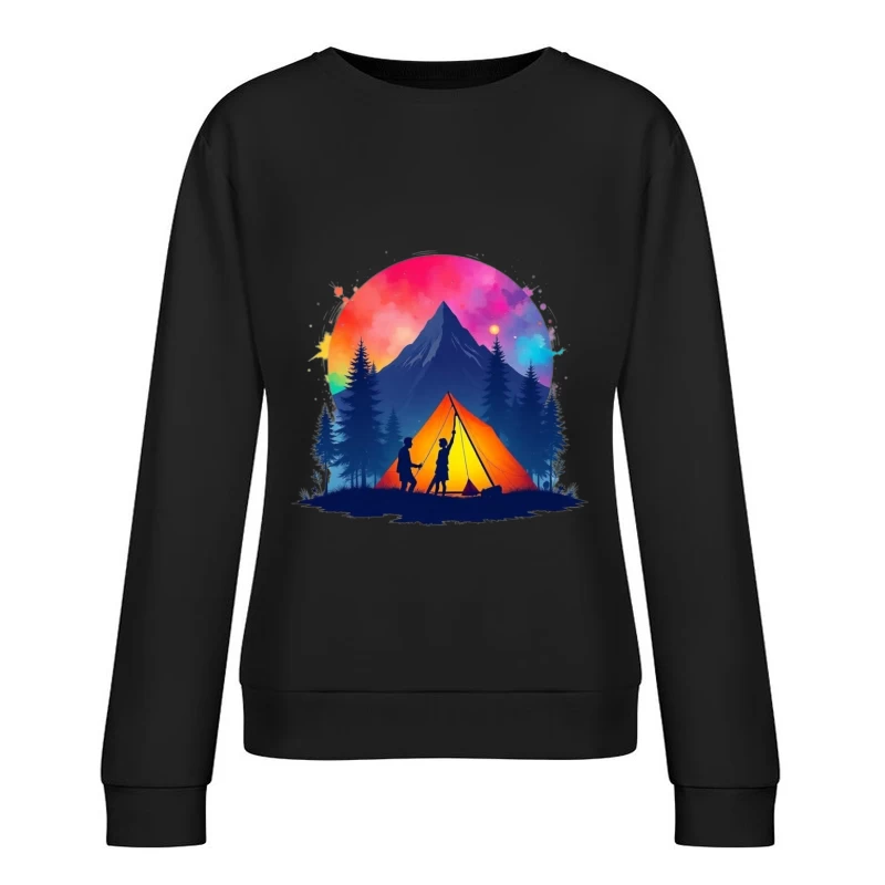 Camping Adventure under the Stars Female Pullover Sweatshirt