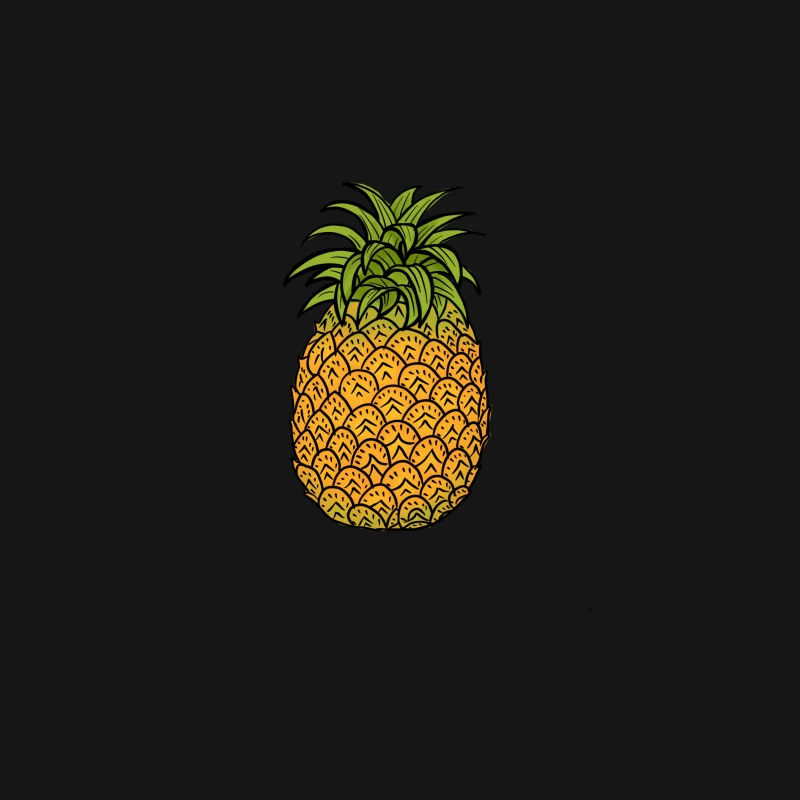 Bunte Ananas Illustration Herren Langarm T-Shirt