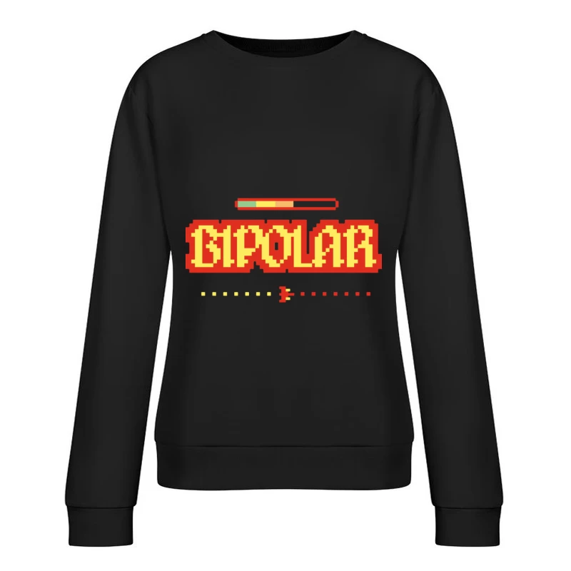 Buntes Bipolar Schriftzug-Design Damen Pullover Sweatshirt