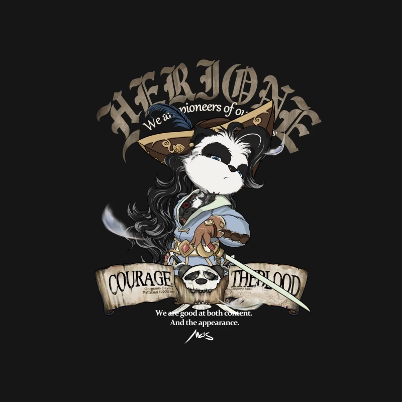 Heldin Katze mit Schwert und Totenkopf Herren Langarm T-Shirt