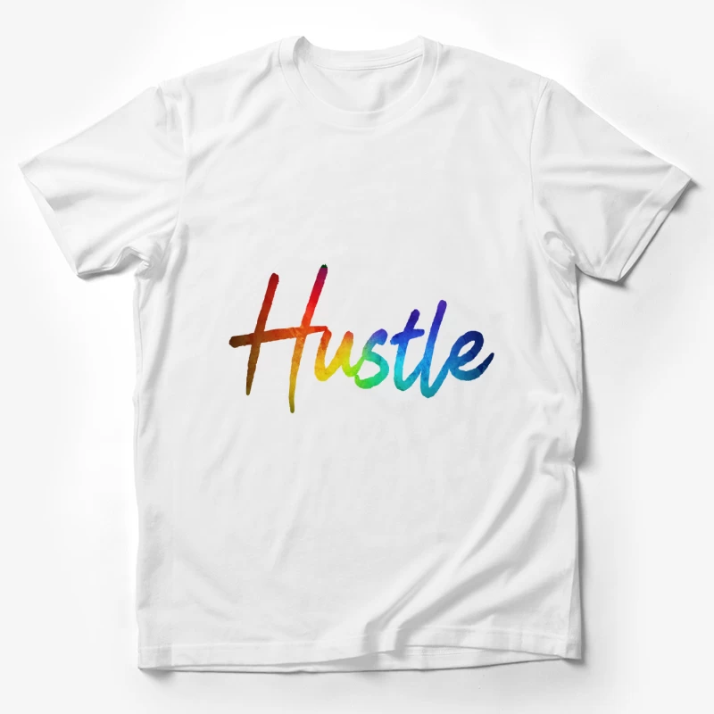Colorful Hustle Typography Male T-Shirt