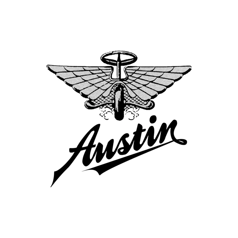 Vintage Austin Motorcycle Company Winged Logo Design Throw Pillow