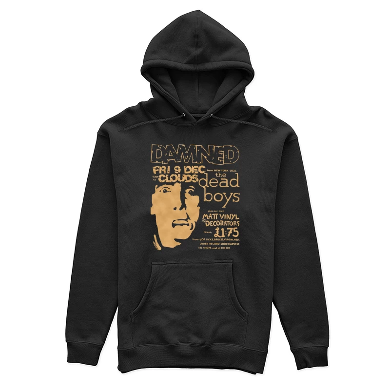 Vintage Concert Poster for The Damned with Clouds and Dead Boys - December 9th Female Pullover Hoodie