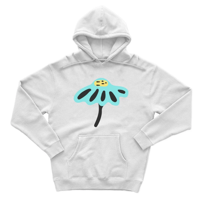 Fleur stylisée bleue avec centre jaune Homme Sweat à capuche